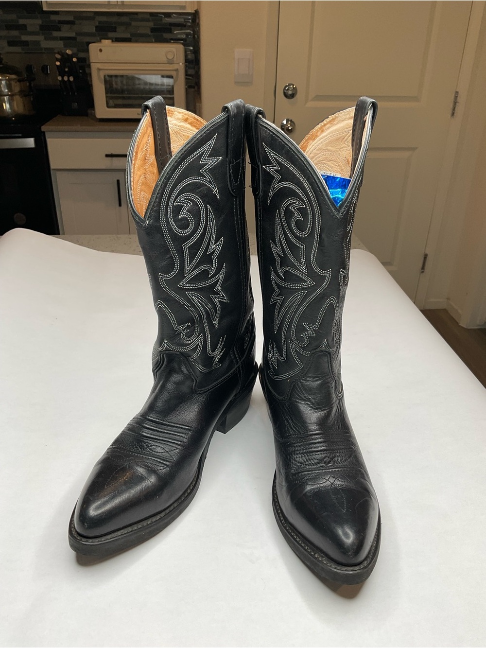 Double H Work Western Leather Cowboy Black Boots 2309 SteelToe Men Size 8.5D USA